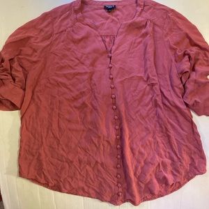 Torrid Harper pink challis button up blouse
